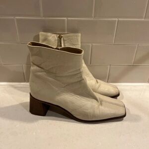 Elegant Cream Ankle Boots